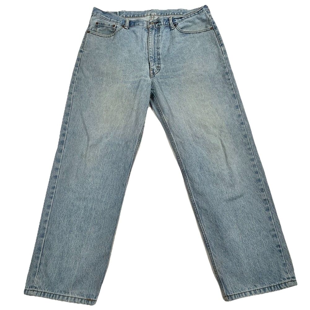 Levis 550 Mens Classic Straight Jeans Blue Light Wash Denim Relaxed 40x30 Worn